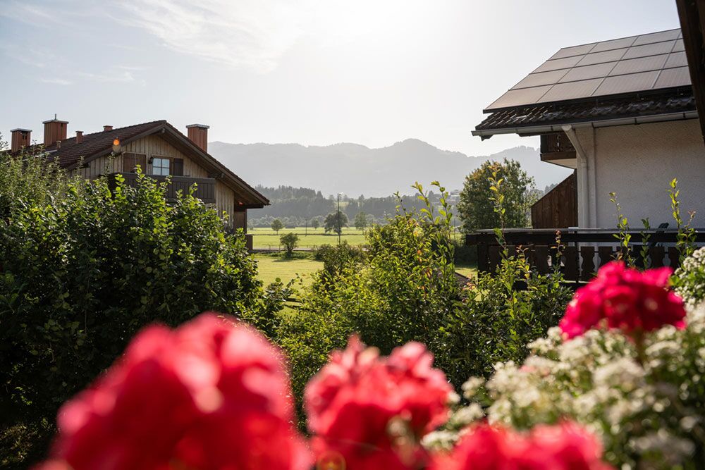 Balkon der Ferienwohnung Martin in Altstädten mit Blick auf die Allgäuer Alpen